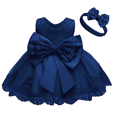 Toddler Baby Girls Formal Dresses Infant Bowknot Embroidery Tutu Lace Gown Dress Kids Pageant Party Wedding Birthday Flower