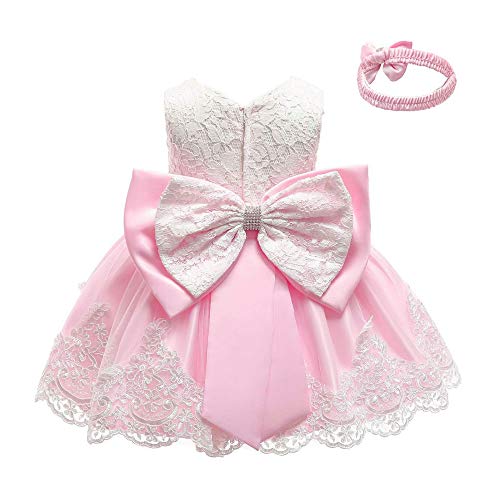 Toddler Baby Girls Formal Dresses Infant Bowknot Embroidery Tutu Lace Gown Dress Kids Pageant Party Wedding Birthday Flower
