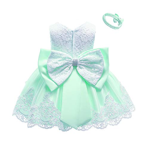 Toddler Baby Girls Formal Dresses Infant Bowknot Embroidery Tutu Lace Gown Dress Kids Pageant Party Wedding Birthday Flower